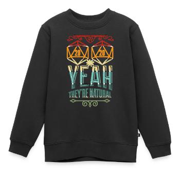 RPG Gamer Retro RPG Dice Dice D20 - Sweat Premium enfant bio - noir - Devant - AI Model Kid Female (0cm)