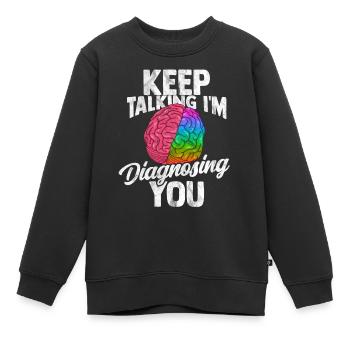 Psychologie Docteur Anthropologie Freud Thérapeute - Sweat Premium enfant bio - noir - Devant - AI Model Kid Female (0cm)