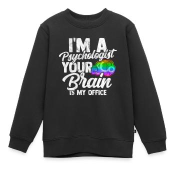 Psychologue thérapeute cerveau psyché Freud - Sweat Premium enfant bio - noir - Devant - AI Model Kid Female (0cm)