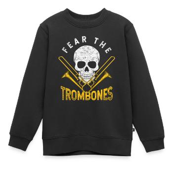 Orchestre de trombones - Sweat Premium enfant bio - noir - Devant - AI Model Kid Female (0cm)