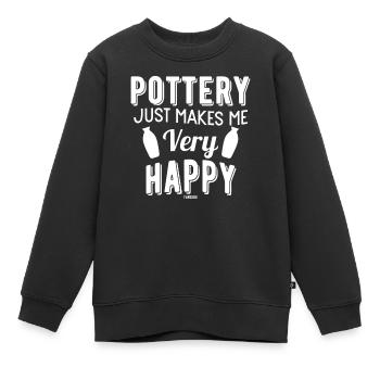 Atelier d'argile de poterie artisanale - Sweat Premium enfant bio - noir - Devant - AI Model Kid Female (0cm)