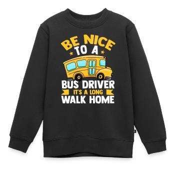 Bus Busfahrer Omnibus Öpnv Beruf Fernbus Autobus - Kinder Premium Organic Sweatshirt - Schwarz - Vorne - AI Model Kid Female (0cm)
