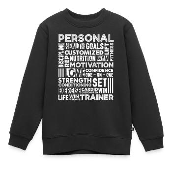 Personal Trainer Proud Personal Trainer - Sweat Premium enfant bio - noir - Devant - AI Model Kid Female (0cm)