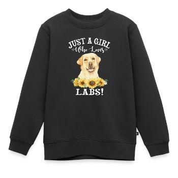 Gelbes Labor - Kinder Premium Organic Sweatshirt - Schwarz - Vorne - AI Model Kid Female (0cm)