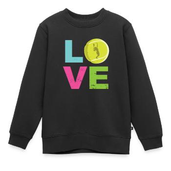 Love Tennis Funny Tennis Cute Girl Gift Player - Kinder Premium Organic Sweatshirt - Schwarz - Vorne - AI Model Kid Female (0cm)