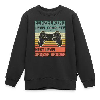 Complete Einzelkind Next Level Großer Bruder - Kinder Premium Organic Sweatshirt - Schwarz - Vorne - AI Model Kid Female (0cm)