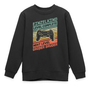 Complete Einzelkind Next Level Großer Bruder - Kinder Premium Organic Sweatshirt - Schwarz - Vorne - AI Model Kid Female (0cm)