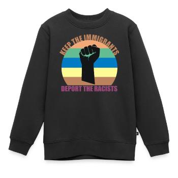 Immigration immigrants - Kids Premium Organic Sweatshirt - black - Front - AI Model Kid Female (0cm)