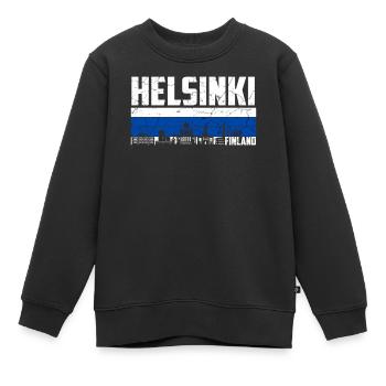 Helsinki Finnland - Kinder Premium Organic Sweatshirt - Schwarz - Vorne - AI Model Kid Female (0cm)