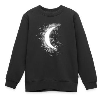Lune dans le brouillard avec cadeau étoiles - Sweat Premium enfant bio - noir - Devant - AI Model Kid Female (0cm)