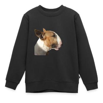 bull-terrier - Sweat Premium enfant bio - noir - Devant - AI Model Kid Female (0cm)