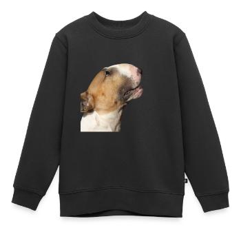 bull-terrier - Sweat Premium enfant bio - noir - Devant - AI Model Kid Female (0cm)