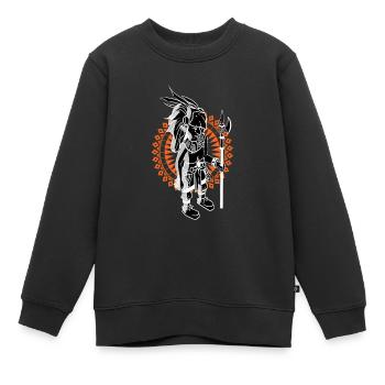 Aztec Man Warrior Maya Civilisation Indigène Inca - Sweat Premium enfant bio - noir - Devant - AI Model Kid Female (0cm)