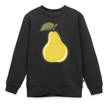 poire - Sweat Premium enfant bio - noir - Devant - AI Model Kid Female (0cm)