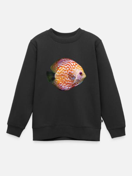 Ich Liebe Meine Diskusfische Im Aquarium - Kinder Premium Organic Sweatshirt - Schwarz