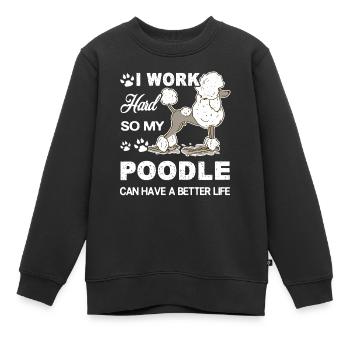 Caniche aime mon caniche - Sweat Premium enfant bio - noir - Devant - AI Model Kid Female (0cm)