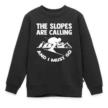 Ski Montagne alpine Avalanche vacances de ski Ski Ski - Sweat Premium enfant bio - noir - Devant - AI Model Kid Female (0cm)