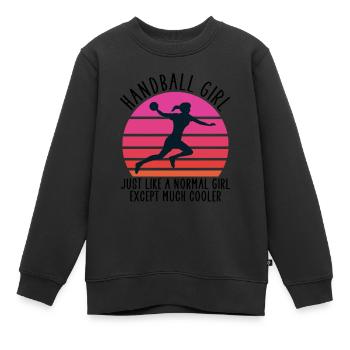handball girl - Kinder Premium Organic Sweatshirt - Schwarz - Vorne - AI Model Kid Female (0cm)