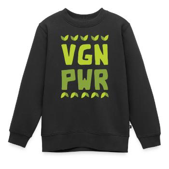 Vegan Power Veganer - Kinder Premium Organic Sweatshirt - Schwarz - Vorne - AI Model Kid Female (0cm)