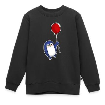 Pinguin Ballon - Kinder Premium Organic Sweatshirt - Schwarz - Vorne - AI Model Kid Female (0cm)