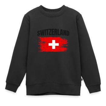 Suisse - Sweat Premium enfant bio - noir - Devant - AI Model Kid Female (0cm)