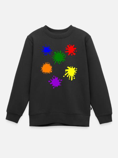 Splotches of color - Kids Premium Organic Sweatshirt - black