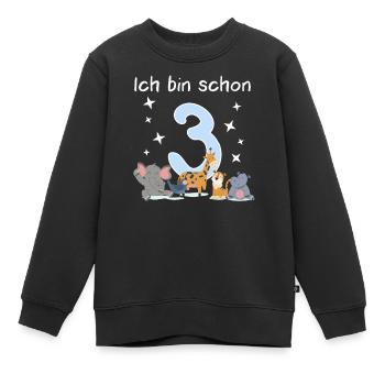 Ich bin schon 3 - Schönes 3. Geburtstag Kinder - Kinder Premium Organic Sweatshirt - Schwarz - Vorne - AI Model Kid Female (0cm)