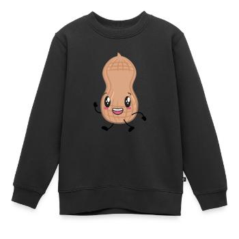 Erdnuss - Kinder Premium Organic Sweatshirt - Schwarz - Vorne - AI Model Kid Female (0cm)