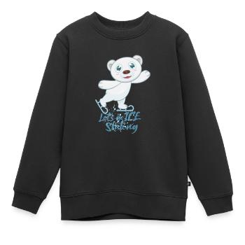 Patin à glace patins à glace ours polaire - Sweat Premium enfant bio - noir - Devant - AI Model Kid Female (0cm)