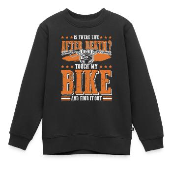 bike biker motorrad - Kinder Premium Organic Sweatshirt - Schwarz - Vorne - AI Model Kid Female (0cm)