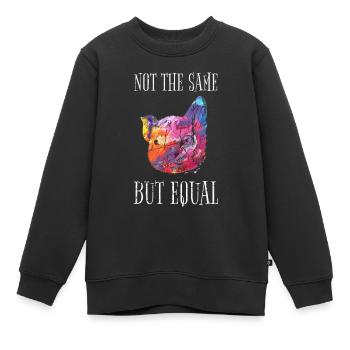 Le bien-être animal végétalien n'est pas le même mais les végétaliens égaux - Sweat Premium enfant bio - noir - Devant - AI Model Kid Female (0cm)