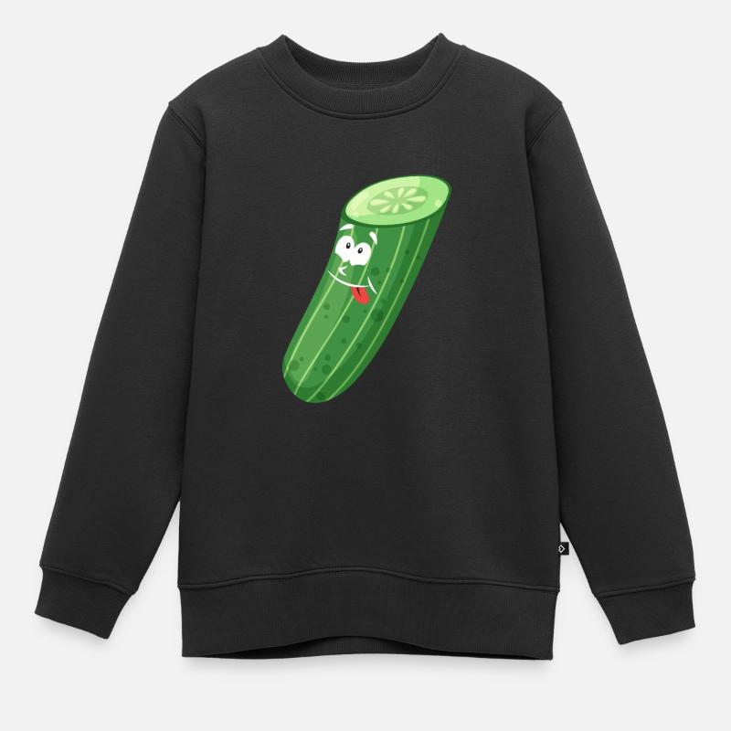 Lustige Gurke - Kinder Premium Organic Sweatshirt - Schwarz