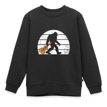 Bigfoot Musiker Sasquatch Akustik Gitarre - Kinder Premium Organic Sweatshirt - Schwarz - Vorne - AI Model Kid Female (0cm)