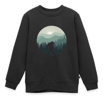 Bigfoot Berg Wald Sasquatch Fan - Kinder Premium Organic Sweatshirt - Schwarz - Vorne - AI Model Kid Female (0cm)