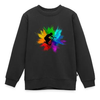 Stunt Scooter Stunt Geschenk Tretroller Skater - Kinder Premium Organic Sweatshirt - Schwarz - Vorne - AI Model Kid Female (0cm)