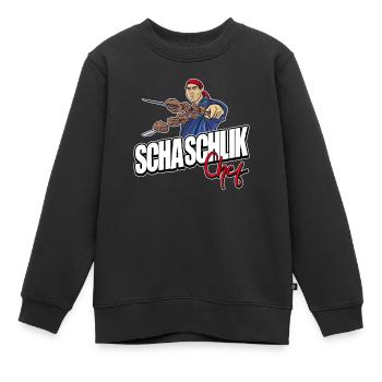 Schaschlik Fleisch Spieße Grillen BBQ Geschenkidee - Kinder Premium Organic Sweatshirt - Schwarz - Vorne - AI Model Kid Female (0cm)