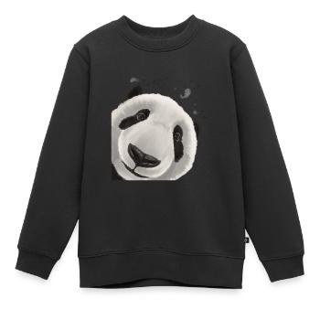 Panda ours curieux - Sweat Premium enfant bio - noir - Devant - AI Model Kid Female (0cm)