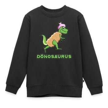 DÖNOSAURUS, Döner Saurier Dinosaurier Kebap Dino - Kinder Premium Organic Sweatshirt - Schwarz - Vorne - AI Model Kid Female (0cm)