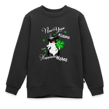 Frohes Neues Jahr, viel Glück im neuen Jahr 2023 - Kinder Premium Organic Sweatshirt - Schwarz - Vorne - AI Model Kid Female (0cm)