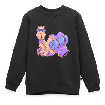 chameau - Sweat Premium enfant bio - noir - Devant - AI Model Kid Female (0cm)