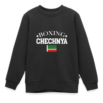 chechenien Boxen Chechener Profiboxer - Kinder Premium Organic Sweatshirt - Schwarz - Vorne - AI Model Kid Female (0cm)