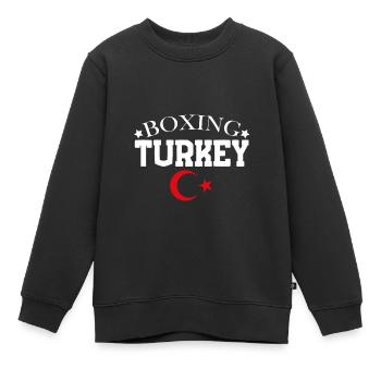 Türkei Boxen Türkischer Profiboxer - Kinder Premium Organic Sweatshirt - Schwarz - Vorne - AI Model Kid Female (0cm)