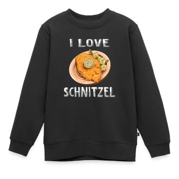 I Love Schnitzel - Kinder Premium Organic Sweatshirt - Schwarz - Vorne - AI Model Kid Female (0cm)
