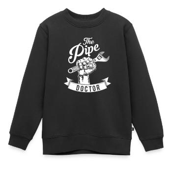 Rohrleitungsbau Rohrbau Tiefbau Baustelle - Kinder Premium Organic Sweatshirt - Schwarz - Vorne - AI Model Kid Female (0cm)
