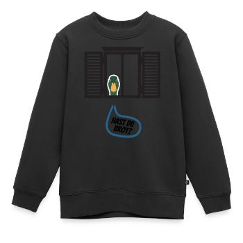 Hast du Brot? - Kinder Premium Organic Sweatshirt - Schwarz - Vorne - AI Model Kid Female (0cm)