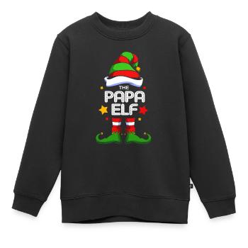 Elfe Elf Weihnachtsgeschenk Vater Papa - Kinder Premium Organic Sweatshirt - Schwarz - Vorne - AI Model Kid Female (0cm)