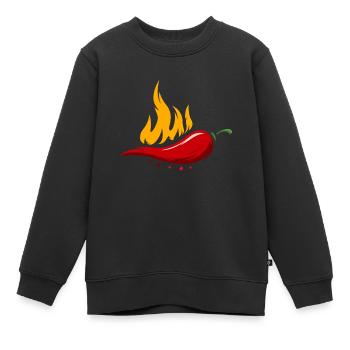 Liebhaber scharf gewürzter Speisen Hot Pepper Mexi - Kinder Premium Organic Sweatshirt - Schwarz - Vorne - AI Model Kid Female (0cm)