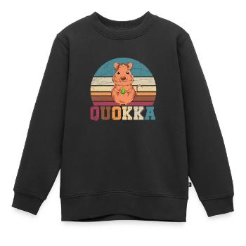Quokka Australien Tierliebhaber - Kinder Premium Organic Sweatshirt - Schwarz - Vorne - AI Model Kid Female (0cm)