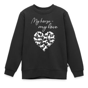 My horse - my love Pferdemotiv & Hingucker - Kinder Premium Organic Sweatshirt - Schwarz - Vorne - AI Model Kid Female (0cm)