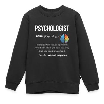 Psychologue thérapeute cerveau psyché Freud - Sweat Premium enfant bio - noir - Devant - AI Model Kid Female (0cm)
